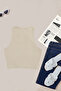 Single Color 1 Piece Women's Sleeveless Knitted Fabric Blouse Crop - 3