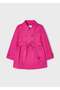 Girl's Buttoned Trench Coat - Fuchsia