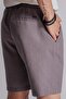 Anthracite Men's Linen Jogger Shorts - Relaxed Fit with Side Pockets and Elastic Waist - 8