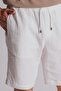 Men's Side Pocket , Pocketed Waist, Textured Textured Relaxed Fit Jogger Pants Shorts, Ecru - 5