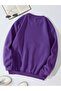 Unisex Oversize Are You Ok Honey Printed Basic Sweatshirt – Purple - 2