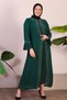 Women's Plus Size Jewelled and Pearl Patterned Sleeves Pleated Mother Hijab Evening Dress Set - 7