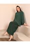 Women's Large Size Evening Dress, Thin Stone Printed Hijab Evening Dress Set - 8