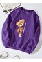 Unisex Oversize Are You Ok Honey Printed Basic Sweatshirt – Purple