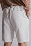 Men's Side Pockets Elastic Waist Linen Look Relaxed Fit Chino Shorts Ecru - 7