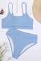 High Waist Special Fabric Tankini Bikini Set - 3