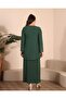 Women's Large Size Evening Dress, Thin Stone Printed Hijab Evening Dress Set - 7