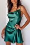 Satin Dress with Chest Degage - 6
