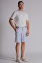 Men's Slim Fit Chino Shorts with Side Pocketed and Ribbed , Blue - 2