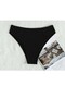 Beruflic Custom Corduroy High Waist Tankini Bikini Suit Black - 3