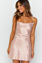 Women's Pink Printed Satin Short Nightgown - 3