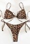 Leopard Patterned Tied String Bikini Top - 4