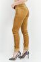 Women Slim Fit Leg Ribbed Pants 32 Length, Mustard - 3