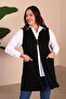 Women's Large Size Hijab Vest Flexible Vest with Buttons and Pockets - 5