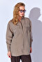 Modal Double Pocket Cover Soft Textured Luxury Comfortable Cut Women's Shirt |   Mink Mks 169097 -01 - 2