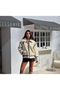 White Plush Oversize Biker Coat - 2