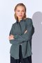 Khaki Modal Soft Textured Luxury Striped Relaxed Cut Women's Shirt Ek 100169403