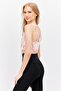 Women Asymmetrical Neck Sleeveless Marble Printed Top, Dark Pink - 3