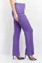 Women Regular Fit Embroidered Logo Wide Leg Pant, Purple - 3