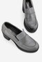 Women's Gray Genuine Natural Leather Heeled Loafer Shoes, Number 36-41 - 2