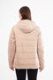 Women's Oversize Zippered Snap Fastener Hooded Puffer Jacket with Flato Pockets on the Sides - 8