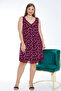 Print Lace Suspender Women's Plus Size Stretchy Viscous Nightgown - 2