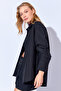 Black Women's Relaxed Fit 100% Cotton Poplin Shirt |   Ek100163867Yn-3867 - 7
