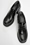 Dudley Black Leather Lace-Up Women's Platform Heeled Shoes - 2