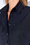 Black Thick Soft Textured Double Pocket Capped Crop Women's Shirt Ek 10009007 - 4