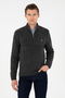 Men's Anthracite Melange Regular Fit Sweater - Half Zip 50293140 -Vr081