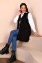 Women's Hijab Clothing Summer Lycra Vest Large Size Buttoned Vest Black - 8