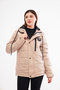 Women's Oversize Zippered Snap Fastener Hooded Puffer Jacket with Flato Pockets on the Sides - 4