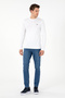 Men's Slim Fit Crew Neck White Basic Sweatshirt 50298246-Vr013 - 4