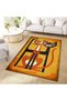 North Collection Two Cats Patterned Woven Base in Orange Tones Modern Decorative Carpet North21