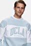 Archer Sky Blue Crew Neck Cotton Embroidered Loose Fit Men's Sweatshirt - 2