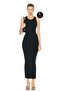 Women's Black Sleeveless Lined Inner No-Show Silk Jersey Maxi Dress - 4