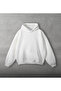 Beyaz Kapşonlu Basic Sweatshirt - 5