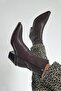 Jose Women's Leather Heeled Boots Brown - 3