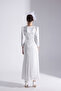 Riva White Asymmetric Detailed Chiffon Skirt Dress - 8