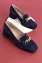 Genuine Leather Short Heeled Buckle Stylish Heels Vdt.143 - 5