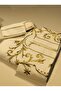 100% Cotton Satin Gold Embroidered Duvet Cover Set - Double Size / 6 Piece Elegant Dowry Set/ Luxury, - 6
