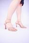 Double Banded Stone Heeled Shoes - 4