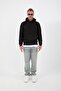 Black Men's Oversize Hooded Kangaroo Pocket Sweatshirt - Hoodie - 5