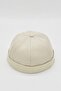 Beige Hiphop Docker Hat 100% Cotton Folded Cap - 3