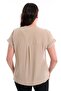Plus Size Low-sleeve Basic Beige Blouse - 5