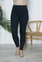 Women's High Waist Gathering Tights Camisole Ribbed Polyester Petrol Green - 2