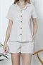 Women's Shorts Pajama Set Short Sleeve Camisole Loose Pocket OPEN MINK