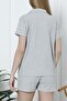 Women's Shorts Pajama Set Short Sleeve Camisole Loose Pocket GREY - 3