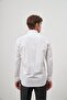 Men's White Long Sleeve Checkered Pattern Italian Collar Pocket Cotton Comfort Fit Shirt 1004245173 - 7