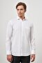 Men's White Long Sleeve Checkered Pattern Italian Collar Pocket Cotton Comfort Fit Shirt 1004245173 - 3
